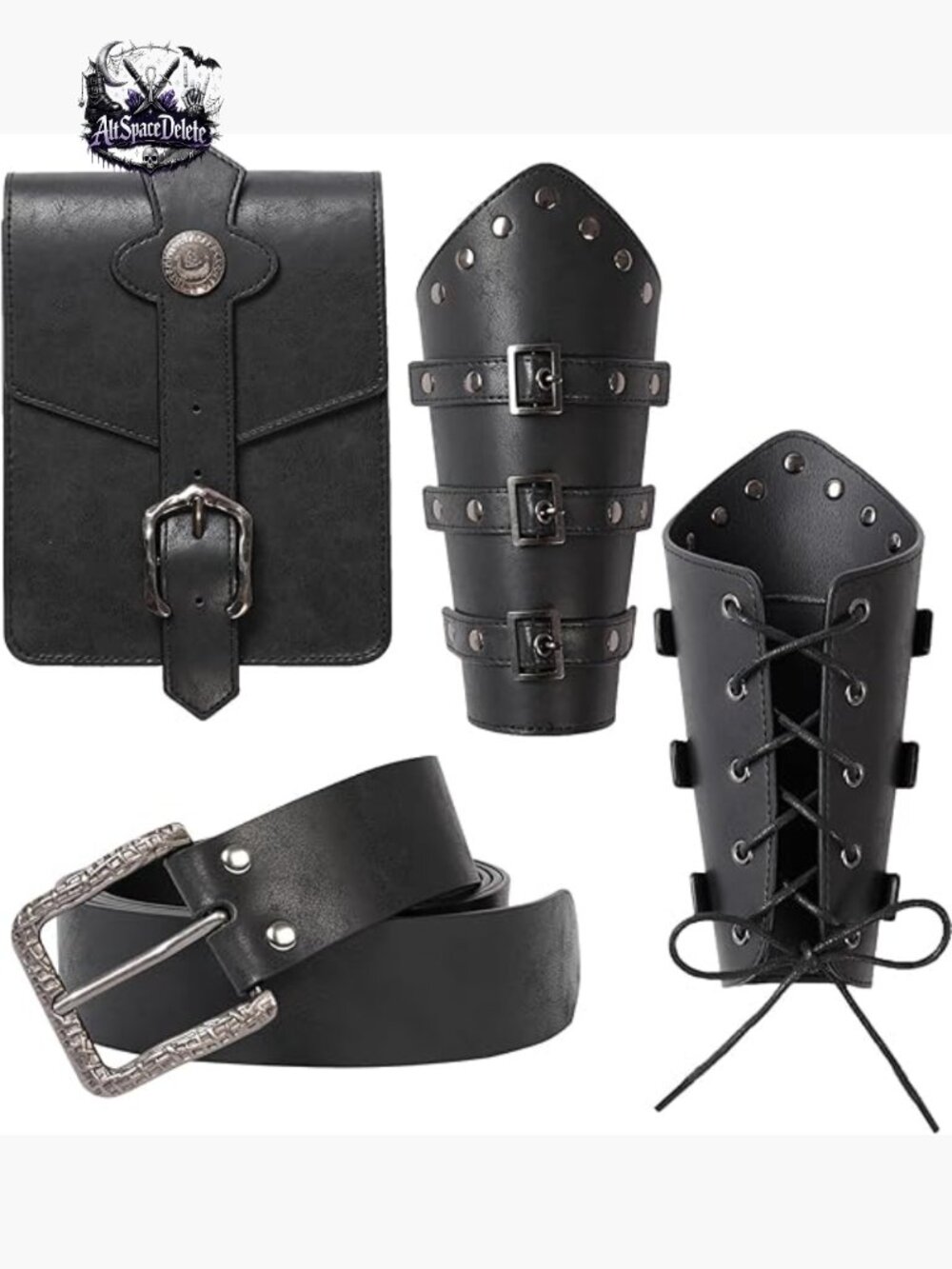 Medieval Renaissance Belt Pouch Bracers Set